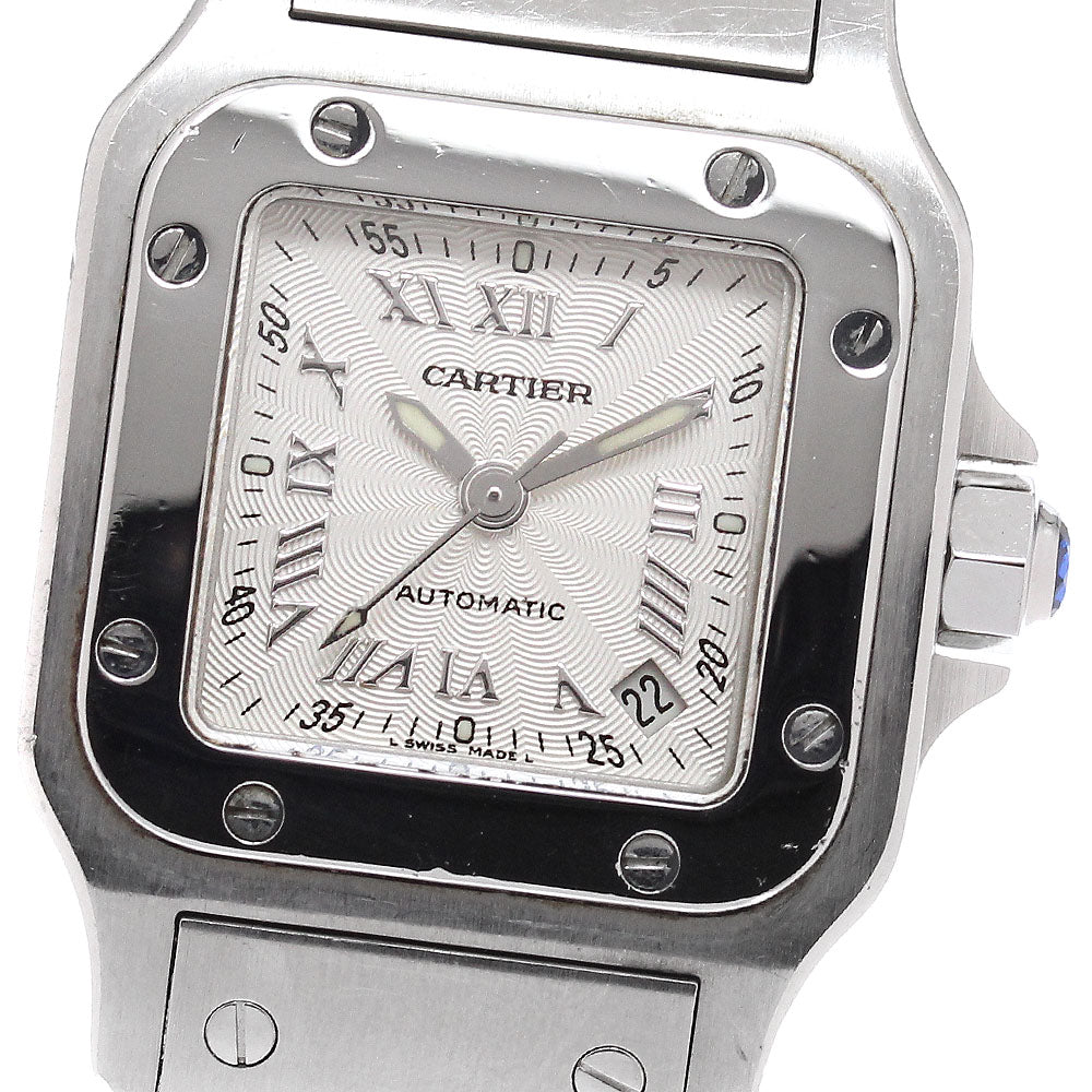 CARTIER Santos GalbeeSM W20044D6 Date Silver Dial Automatic Ladies Watch_921993