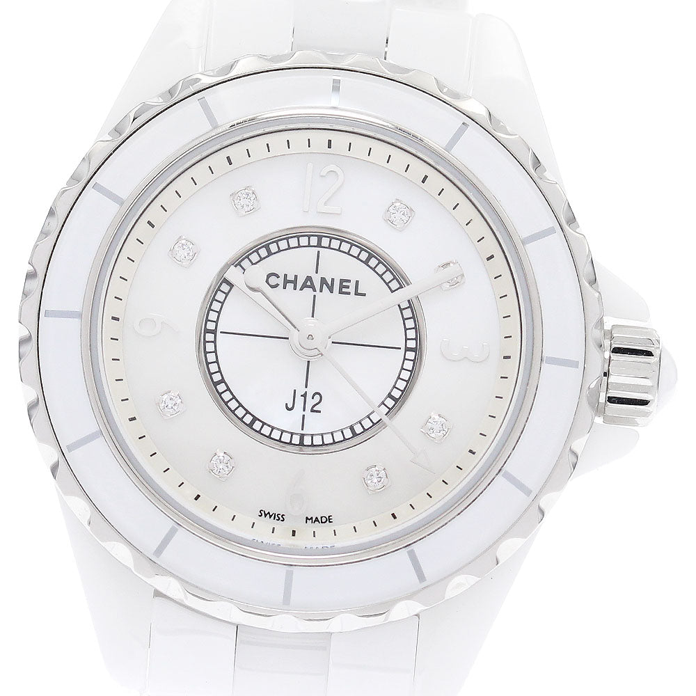 CHANEL J12 H2570 White ceramic 8P diamond White shell Dial Quartz Ladies Watch_921994
