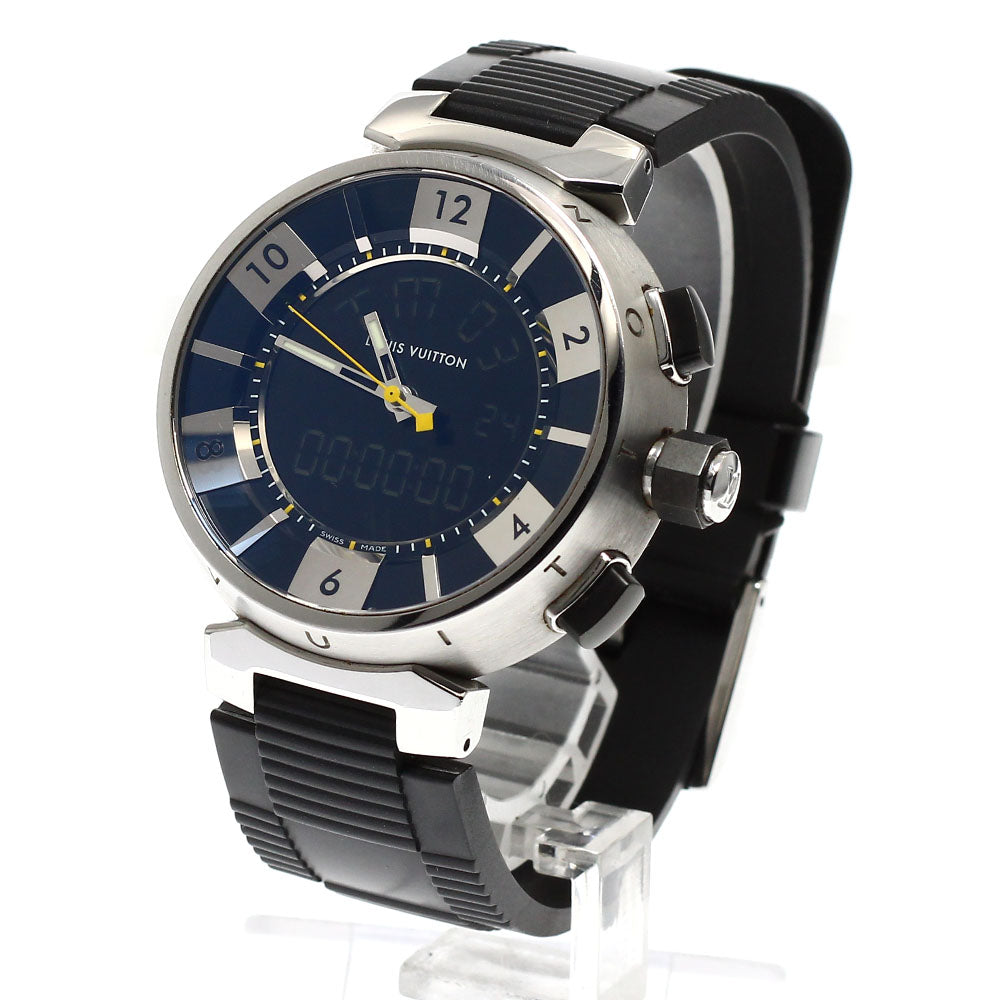 LOUIS VUITTON Tambour in black Q118F Black / Silver Dial Quartz Men's Watch_922004