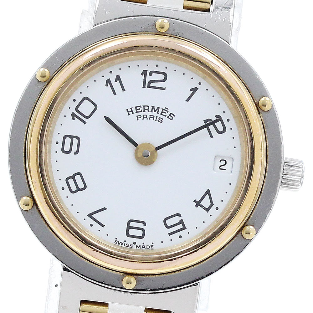 HERMES Clipper Date white Dial Quartz Ladies Watch_922045
