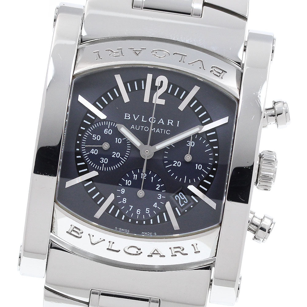 BVLGARI Assioma AA44SCH Chronograph Date Navy Dial Automatic Men's Watch_922066