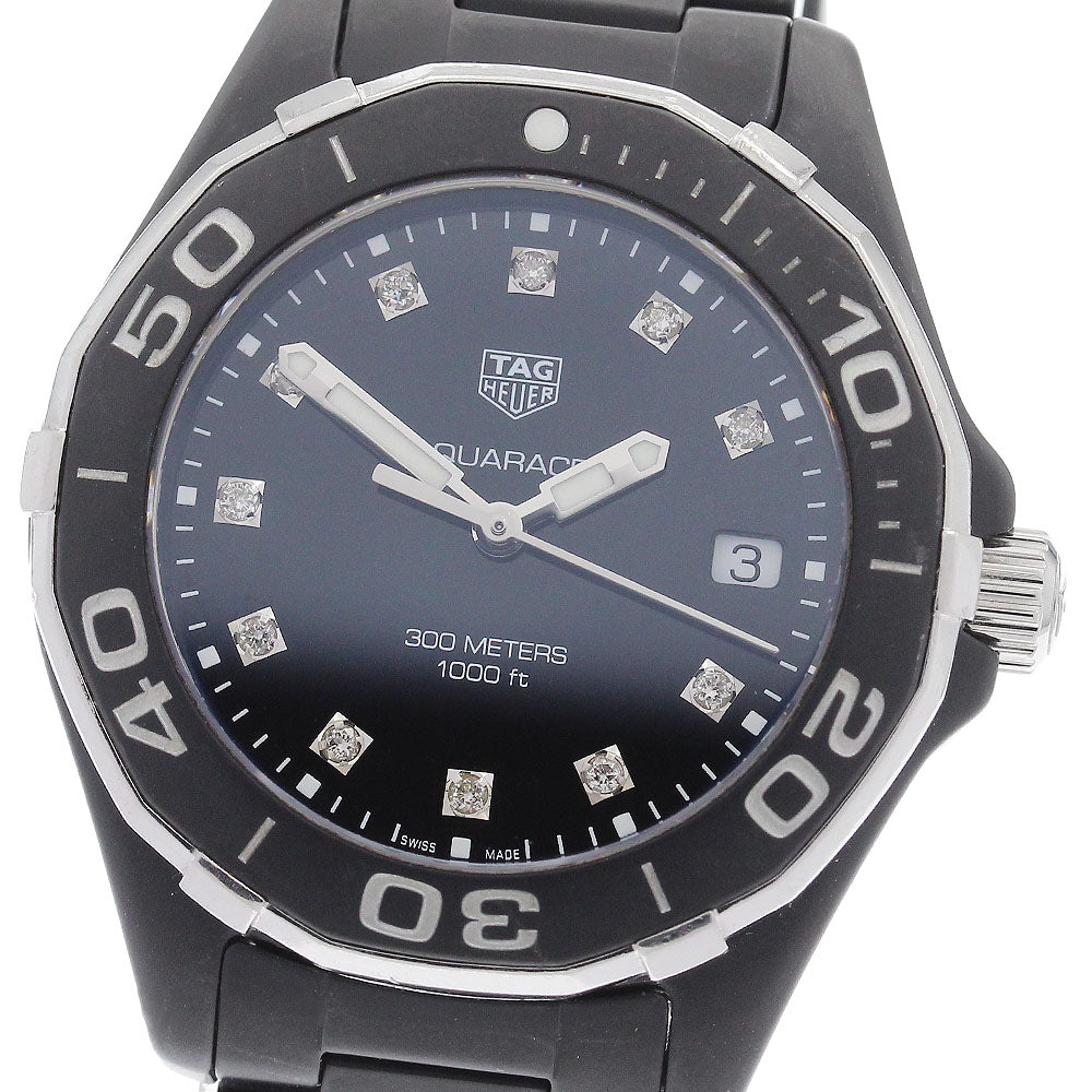 TAG HEUER Aqua racer WAY1397 11P Diamond Date black Dial Quartz Ladies_922086