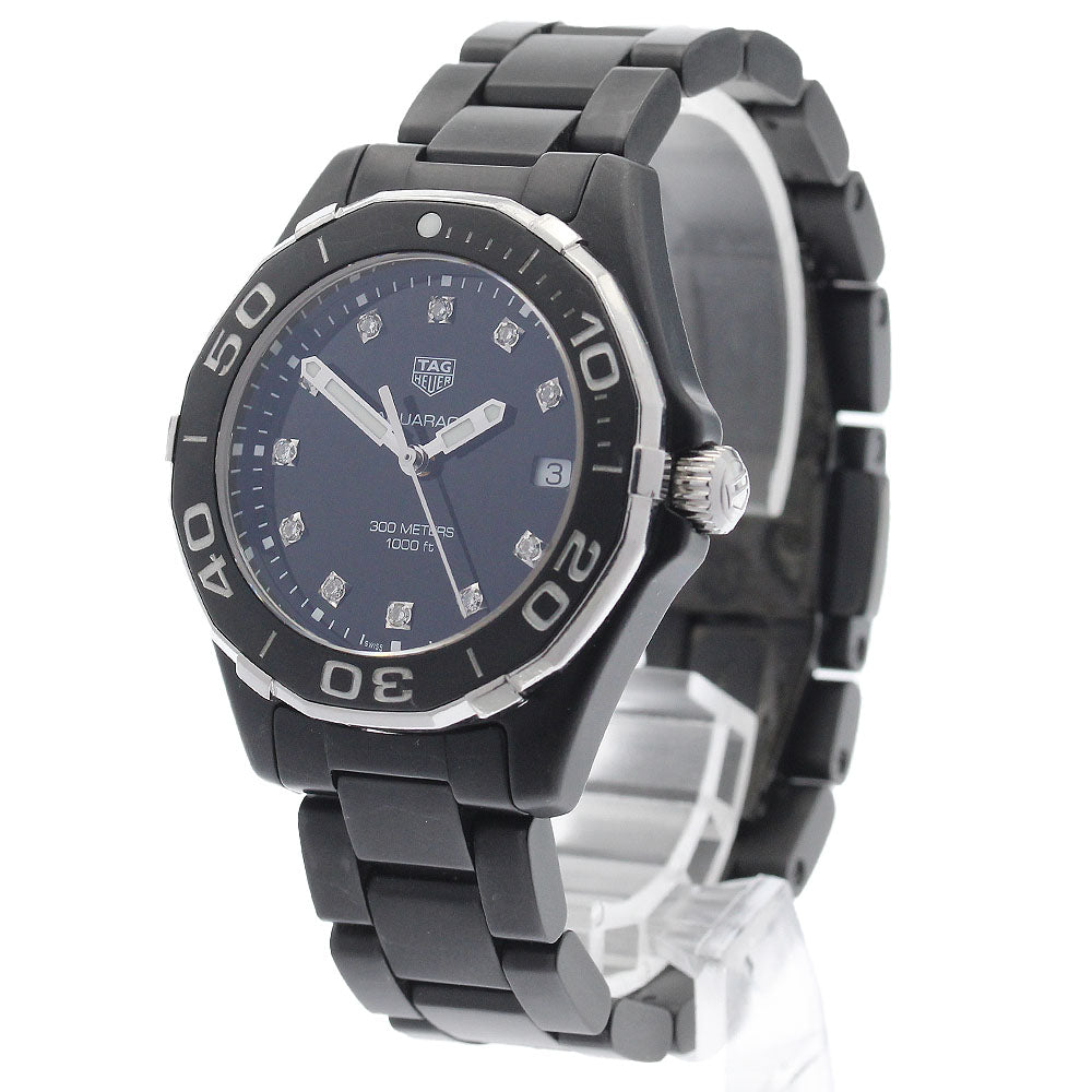 TAG HEUER Aqua racer WAY1397 11P Diamond Date black Dial Quartz Ladies_922086