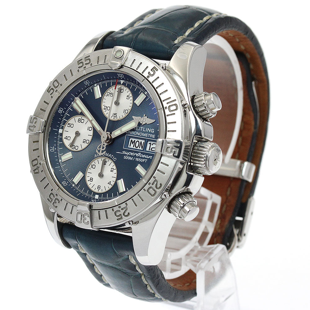 BREITLING Super Ocean A13340 Chronograph day date Navy / Silver Dial Automatic Men's Watch_922091