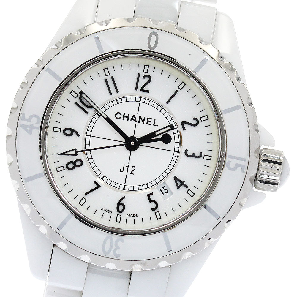 CHANEL J12 33mm H0968 White ceramic date white Dial Quartz Ladies Watch_922101