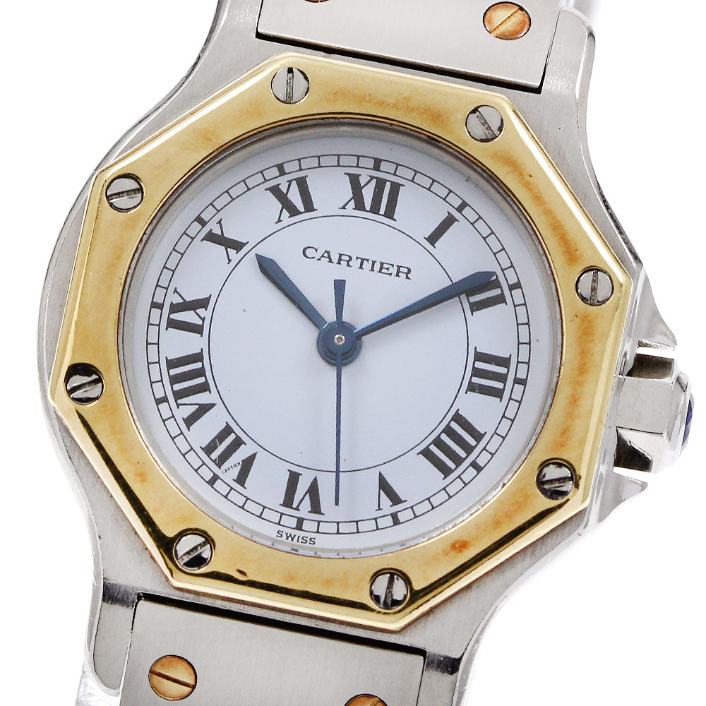 CARTIER Santos Octagon SM Guanyin Buckle Automatic Ladies Watch_922107