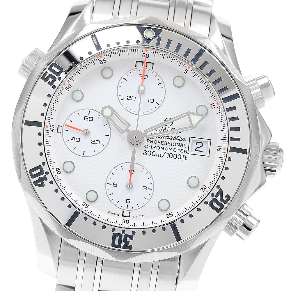OMEGA Seamaster300 2598.20 Date Chronograph white Dial Automatic Men's_922108