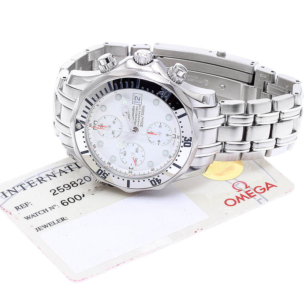OMEGA Seamaster300 2598.20 Date Chronograph white Dial Automatic Men's_922108
