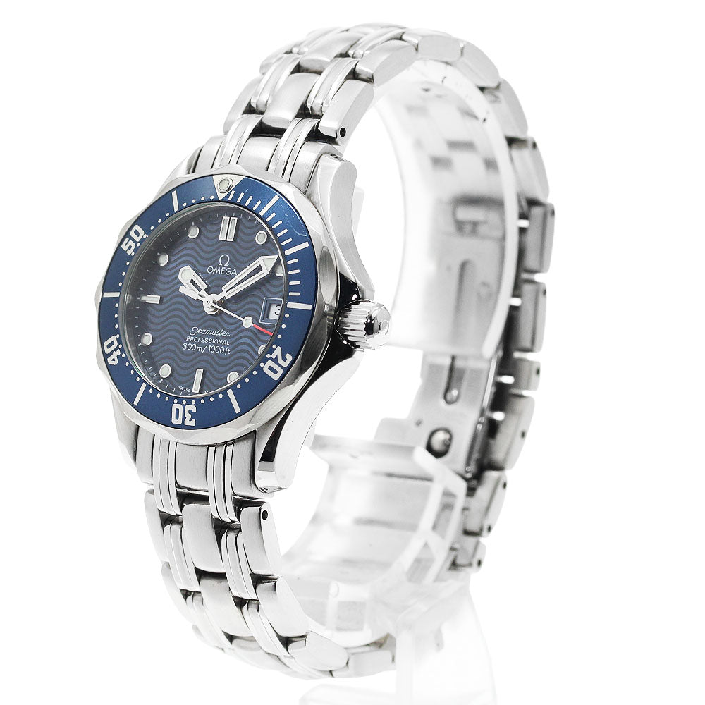OMEGA Seamaster300 2583.80 Date Navy Dial Quartz Ladies Watch_922109