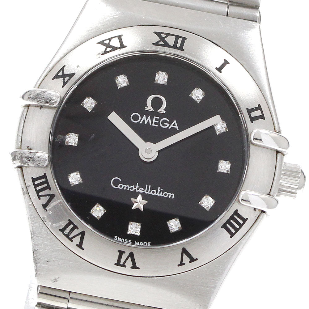 OMEGA Constellation Mini 1562.56 12P diamond black Dial Quartz Ladies_922159