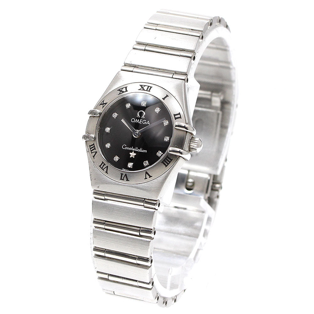 OMEGA Constellation Mini 1562.56 12P diamond black Dial Quartz Ladies_922159