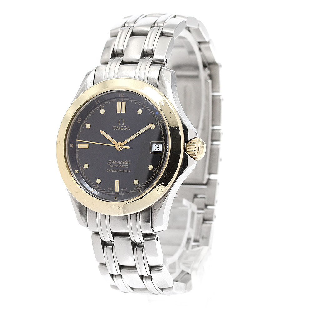 OMEGA Seamaster120 2401.50 YG bezel date black Dial Automatic Men's Watch_922232