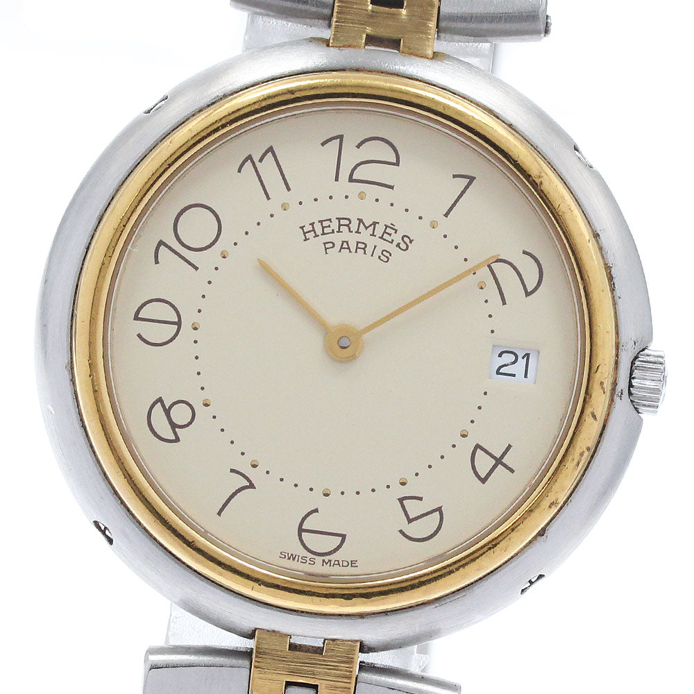 HERMES Profile Date Beige Dial Quartz Men's Watch_922408
