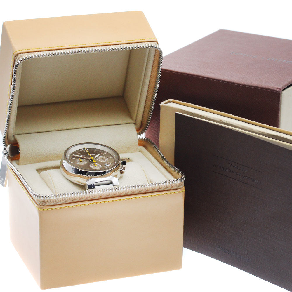 LOUIS VUITTON Tambour Q1122 Chronograph Brown Dial Automatic Men's Watch_922426