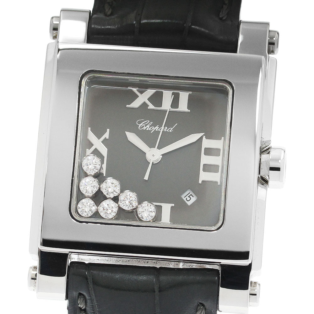 Chopard Happy sports 278495 Square 7P Diamond black Dial Quartz Ladies Watch_922440