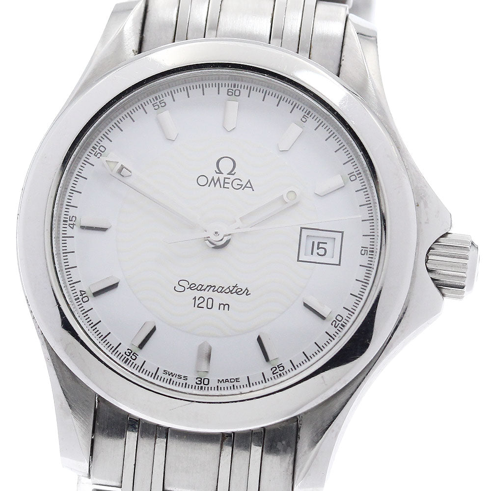 OMEGA Seamaster120M 2571.21 Date white Dial Quartz Ladies Watch_922451