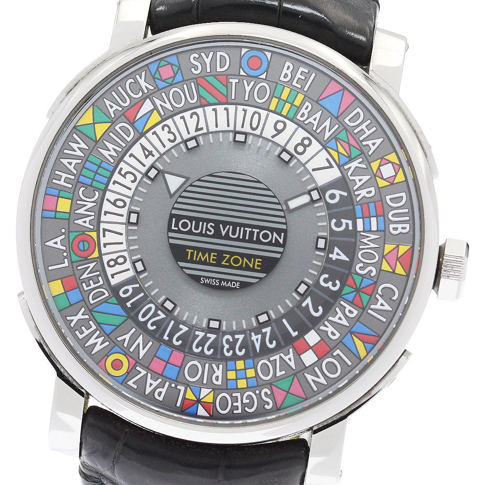 LOUIS VUITTON Escal time zone Q5D20 World time gray Dial Automatic Men's Watch_922475
