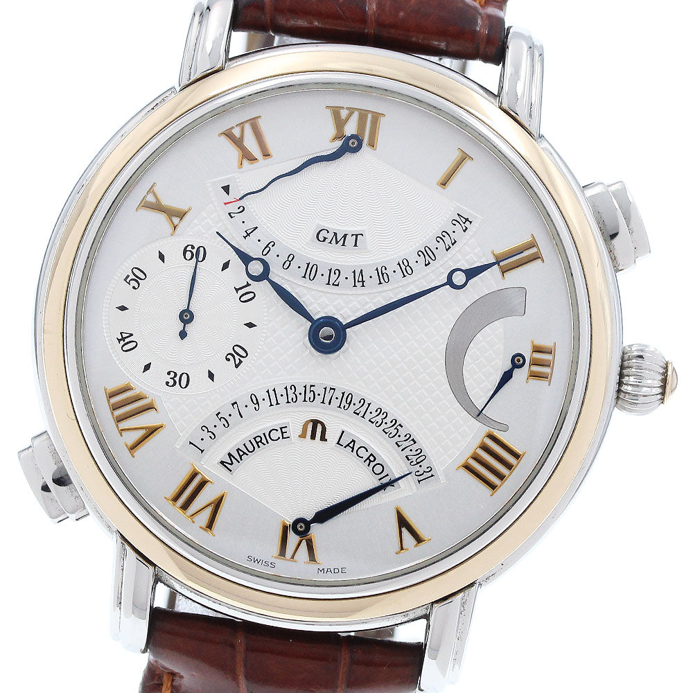 MAURICE LACROIX Masterpiece Double Retrograde MP7018 Power reserve GMT Silver Dial Hand Winding Men's Watch_922485