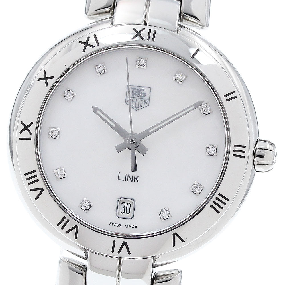 TAG HEUER Link WAT1315 11P diamond White shell Dial Quartz Ladies Watch_922513