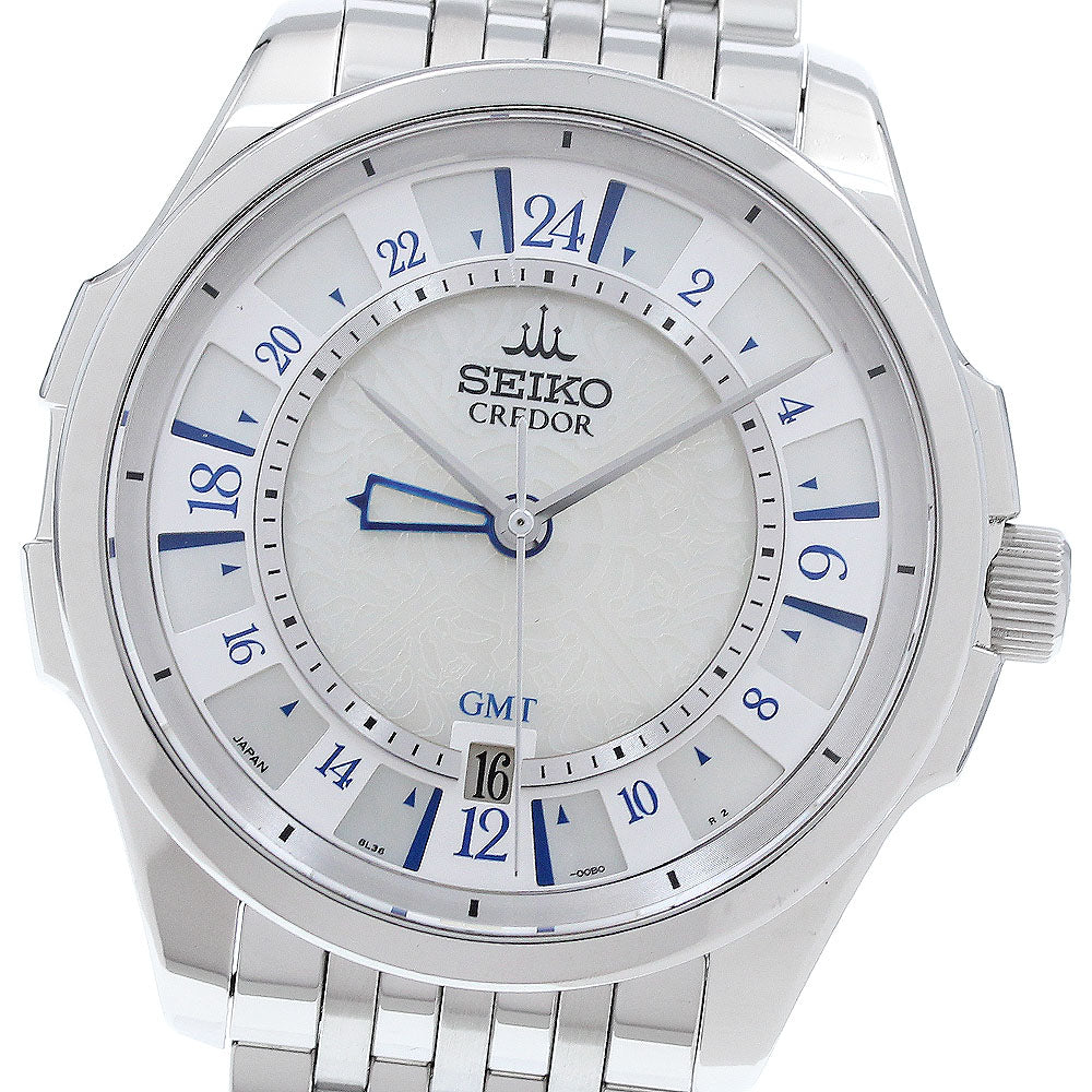 SEIKO CREDOR SIGNO GCBZ999/8L36-00B0 GMT limited 150 White shell Dial Automatic Men's Watch_922551