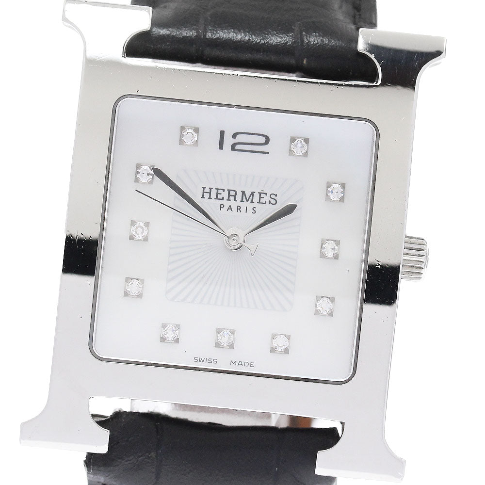 HERMES H watch HH1.810 Date White shell Dial Quartz Men's Watch_922592