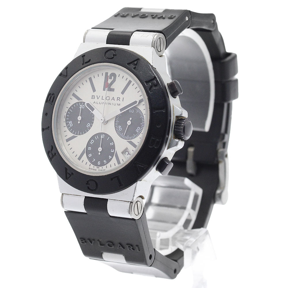 BVLGARI aluminum AC38TA Date Chronograph Silver / Black Dial Automatic Men's Watch_922599