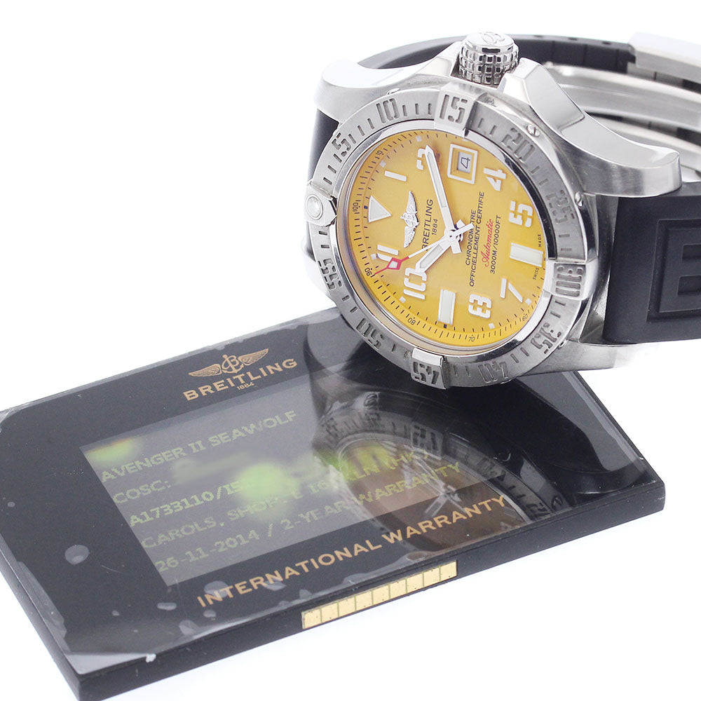 BREITLING Avenger II Seawolf A17331 Date yellow Dial Automatic Men's_922605