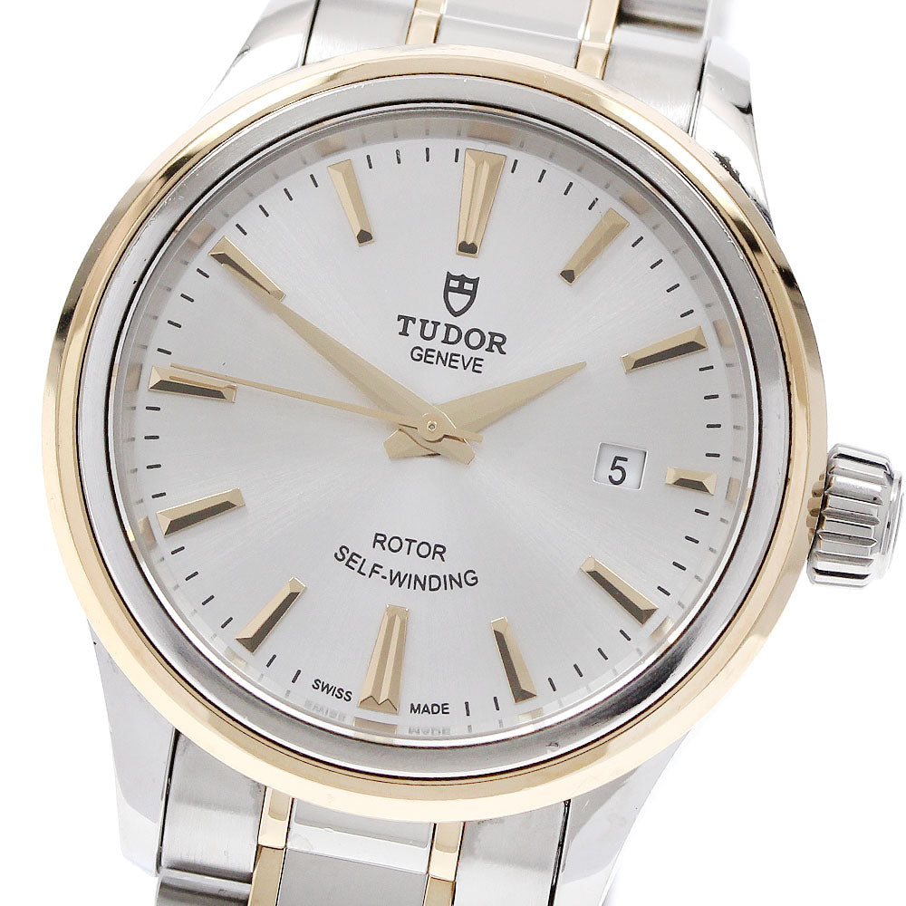 TUDOR style 12103 Date YG bezel Silver Dial Automatic Ladies Watch_922615