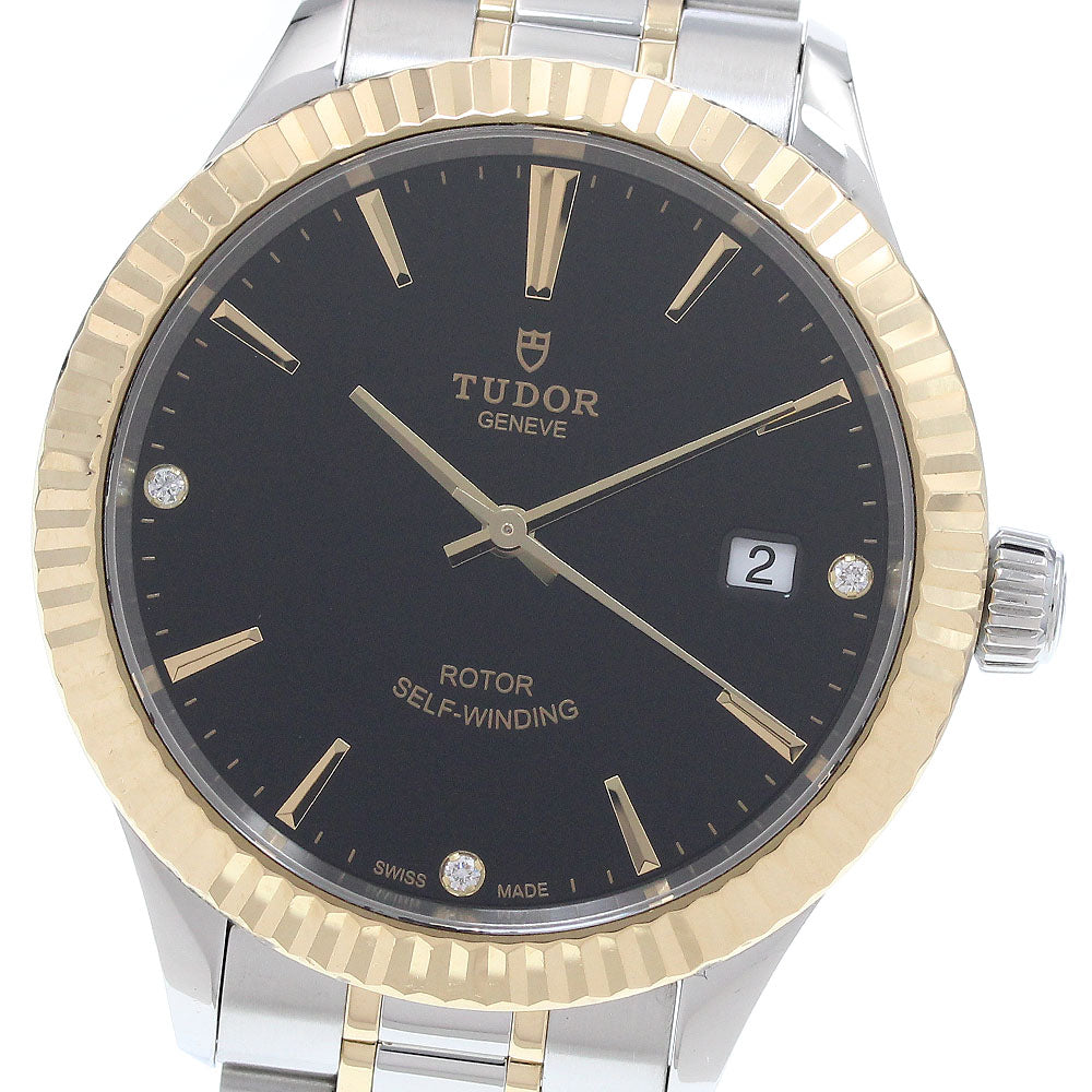 TUDOR style 12513 Yellow gold bezel 3P diamonds Automatic Men's_922617