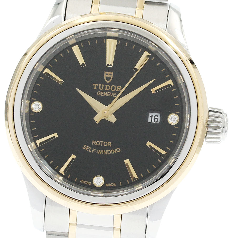 TUDOR style 12103 Date 3P diamond black Dial Automatic Ladies Watch_922624