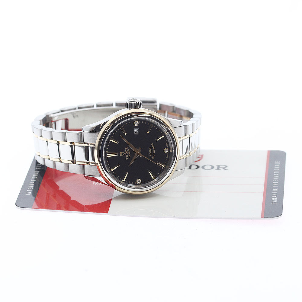 TUDOR style 12103 Date 3P diamond black Dial Automatic Ladies Watch_922624