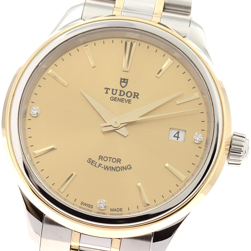 TUDOR style 12503 Date 3P Diamond gold Dial Automatic Men's Watch_922629
