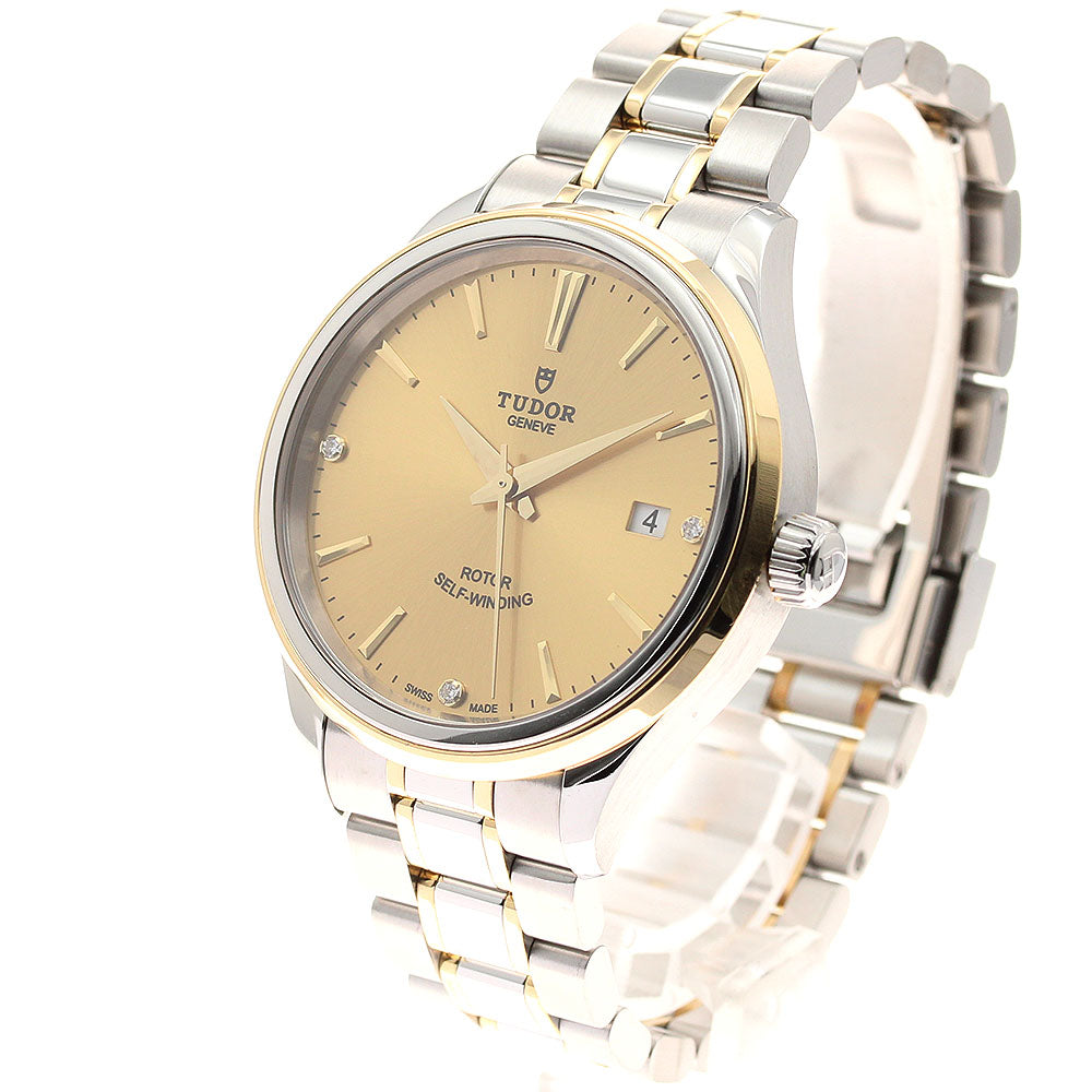 TUDOR style 12503 Date 3P Diamond gold Dial Automatic Men's Watch_922629