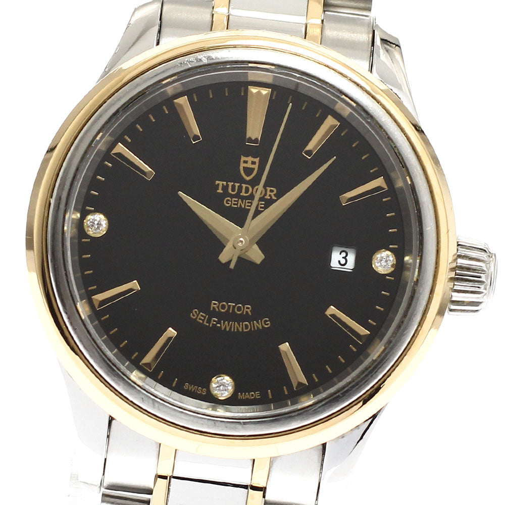 TUDOR style 12103 Date 3P diamond black Dial Automatic Ladies Watch_922630