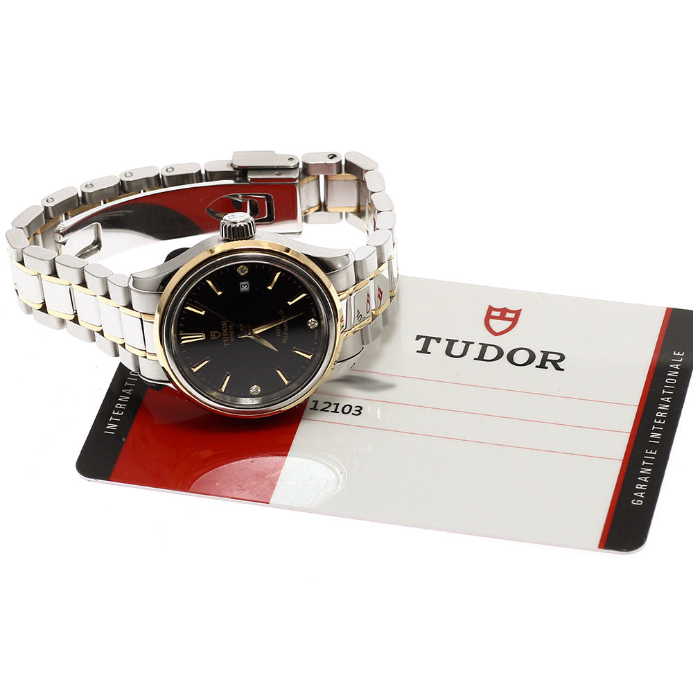 TUDOR style 12103 Date 3P diamond black Dial Automatic Ladies Watch_922630