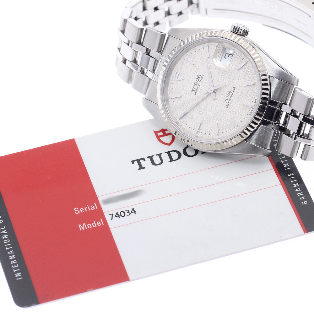 TUDOR Prince Date 74034 WG bezel Silver Dial Automatic Men's Watch_922642
