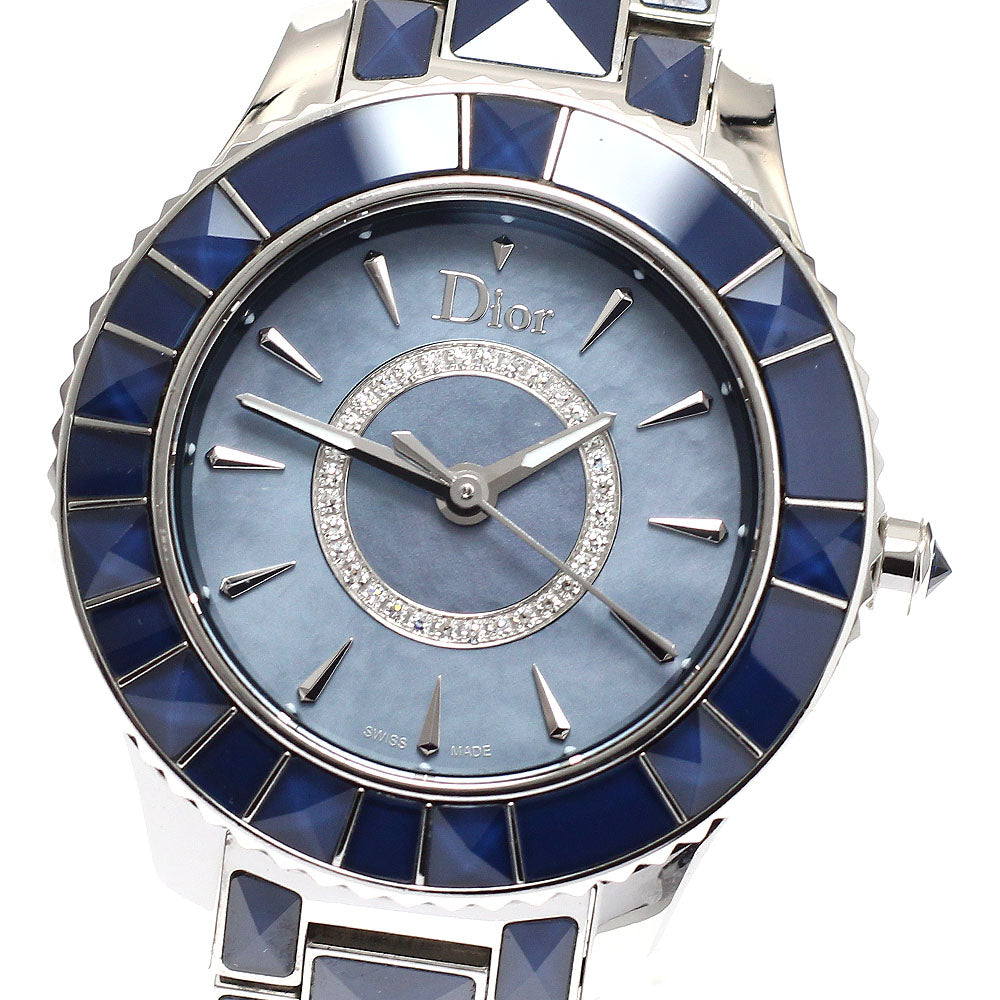 Dior crystal CD143117 Diamond Blue shell Dial Quartz Ladies Watch_922655