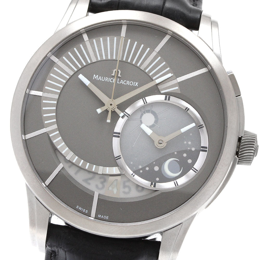 MAURICE LACROIX Pontus Off Center PT6108 GMT date gray Dial Automatic Men's Watch_922657
