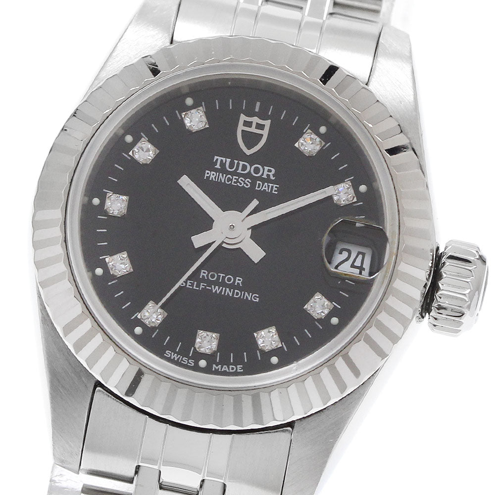 TUDOR Princess Date 92514 10P diamond black Dial Automatic Ladies Watch_922661