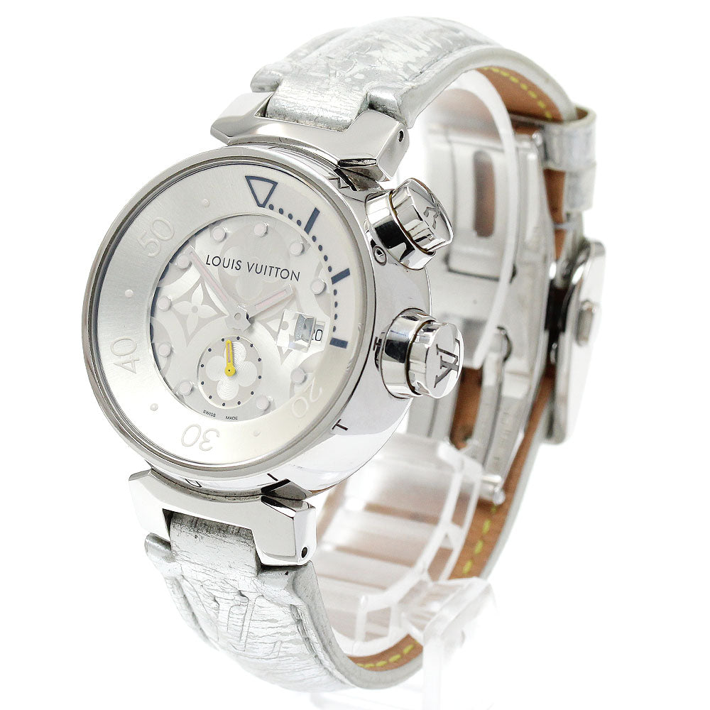 LOUIS VUITTON Tambour Diving Q131M Date Silver Dial Quartz Ladies Watch_922671