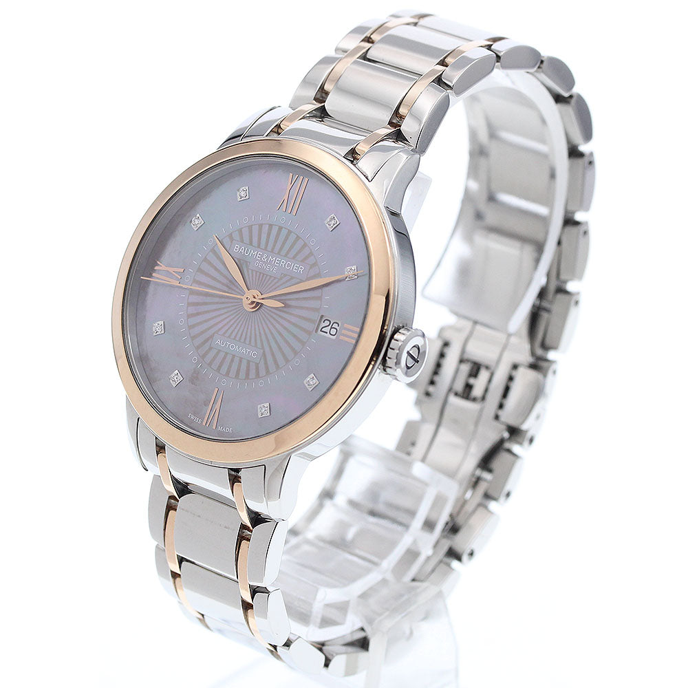 Baume & Mercier Classima 65780 8P diamond pink shell PG bezel Pink shell Dial Automatic Ladies Watch_922676
