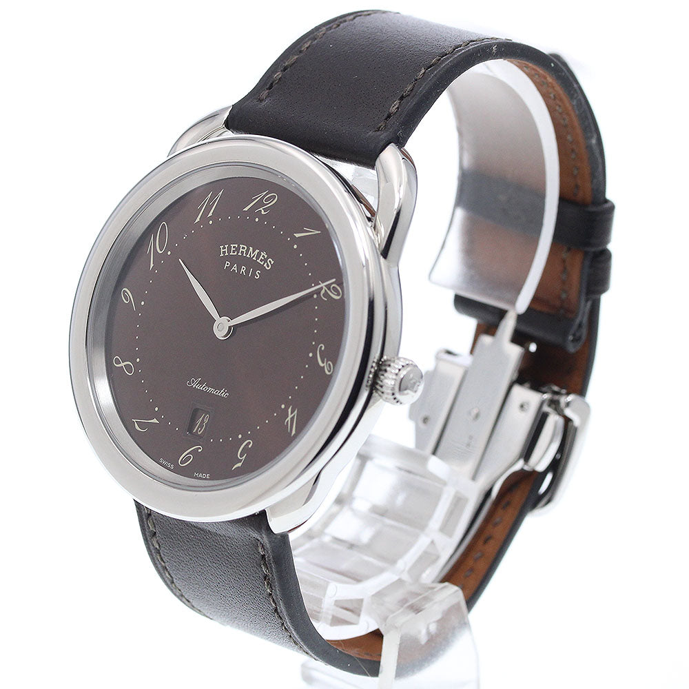 HERMES Arceau AR7.710 Date Brown Dial Automatic Men's Watch_922694