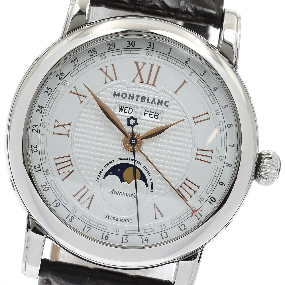 MONTBLANC Star Roman Canthieme 113691 Triple calendar moon phase date Silver Dial Automatic Men's Watch_922766