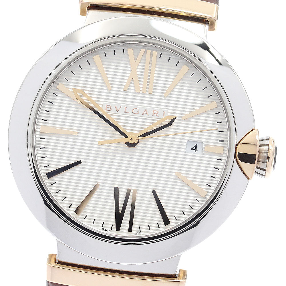 BVLGARI Le chair LU40C6SSPGLD Date Silver Dial Automatic Men's Watch_922836