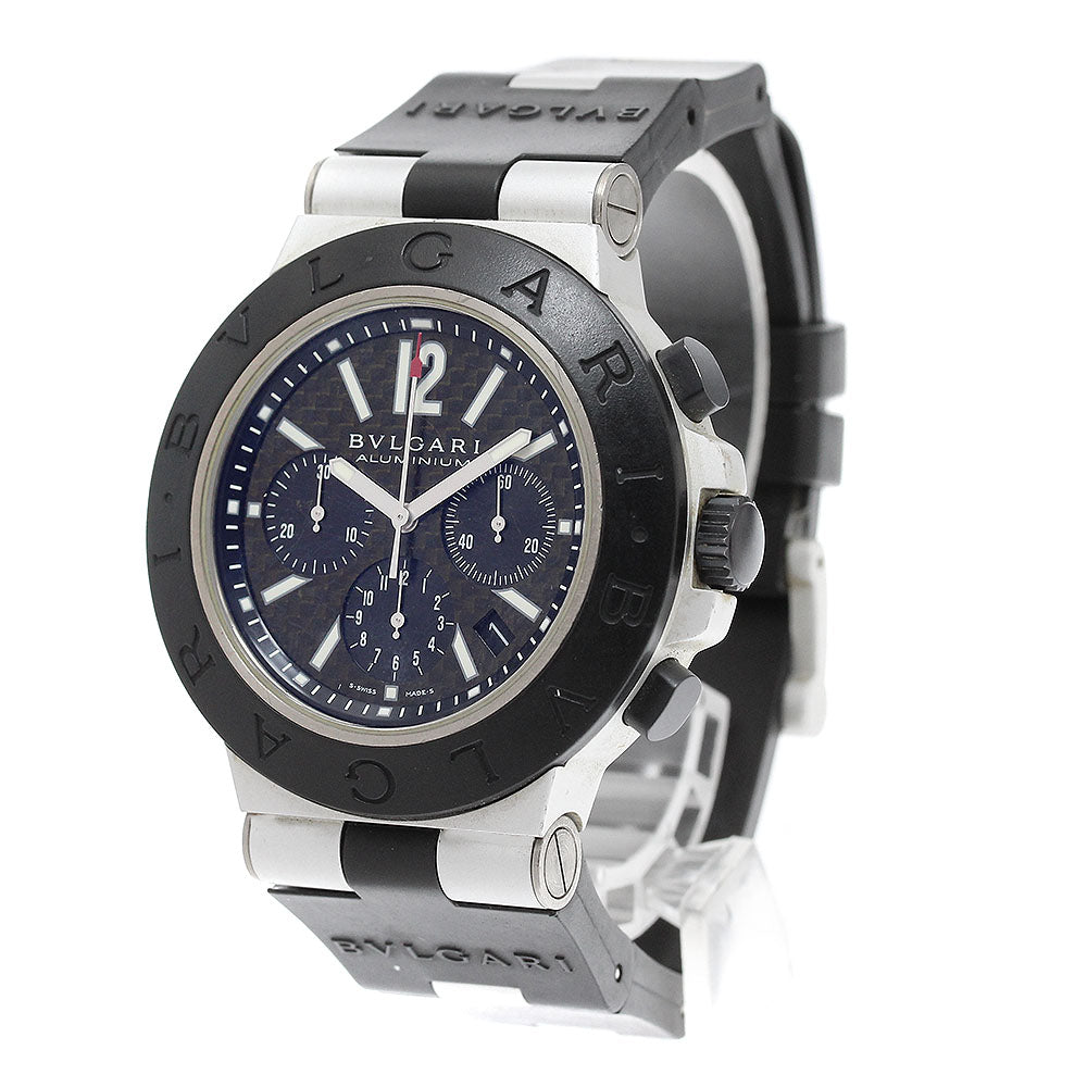 BVLGARI aluminum AC44TA Chronograph Black carbon Dial Automatic Men's_922884
