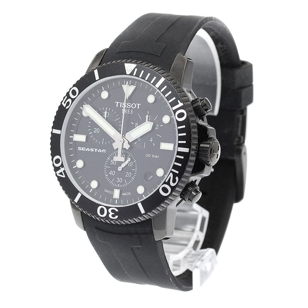 TISSOT Sea star 1000 T120417 Chronograph black Dial Quartz Men's Watch_922895