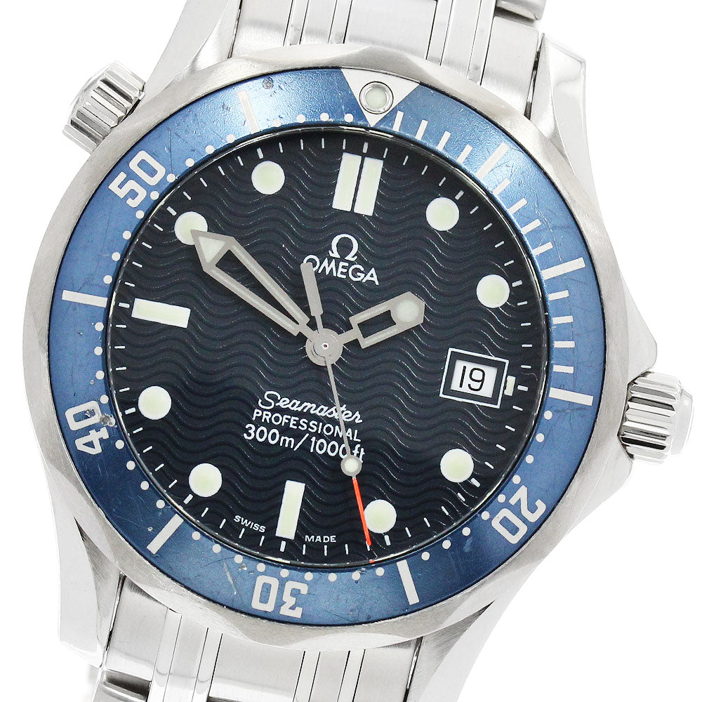 OMEGA Seamaster300 2561.80 Date Navy Dial Quartz Boy's Watch_922932