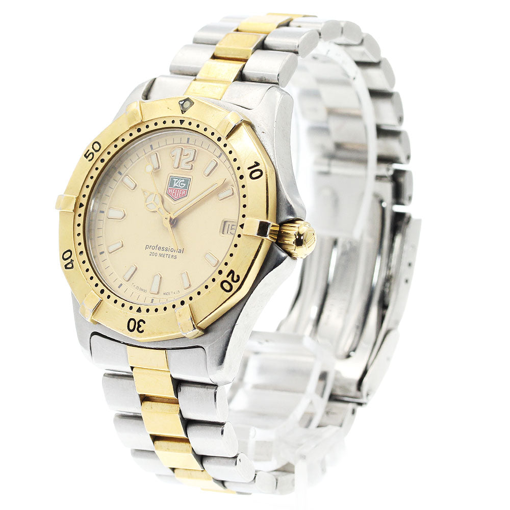 TAG HEUER Professional 200 m WK1121-1 Date gold Dial Quartz Men's Watch_922995