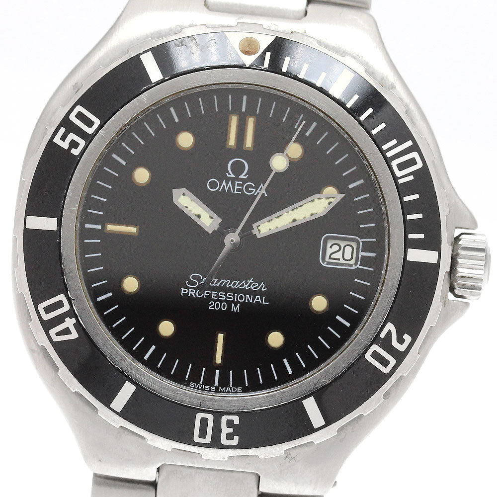 OMEGA Seamaster200m Date black Dial Quartz Men's Watch_923036