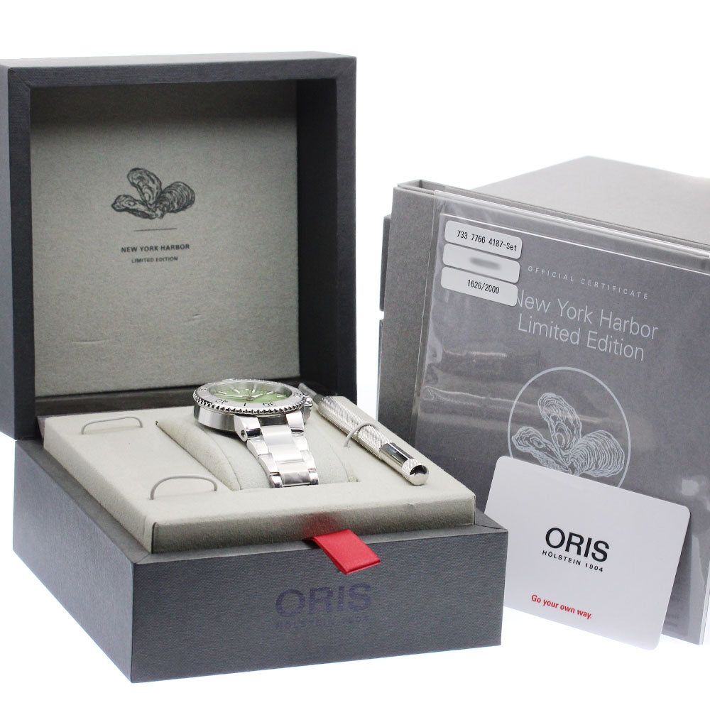ORIS Aquis New York Harbor Limited Edition 01 733 7766 4187 Date Green shell Dial Automatic Men's Watch_923050